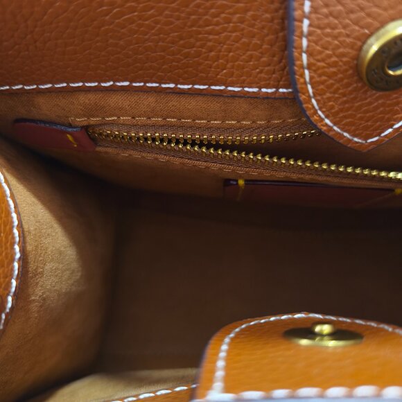 Coach Horse And Carriage Print White And Brown Bag - Picture 8 of 11